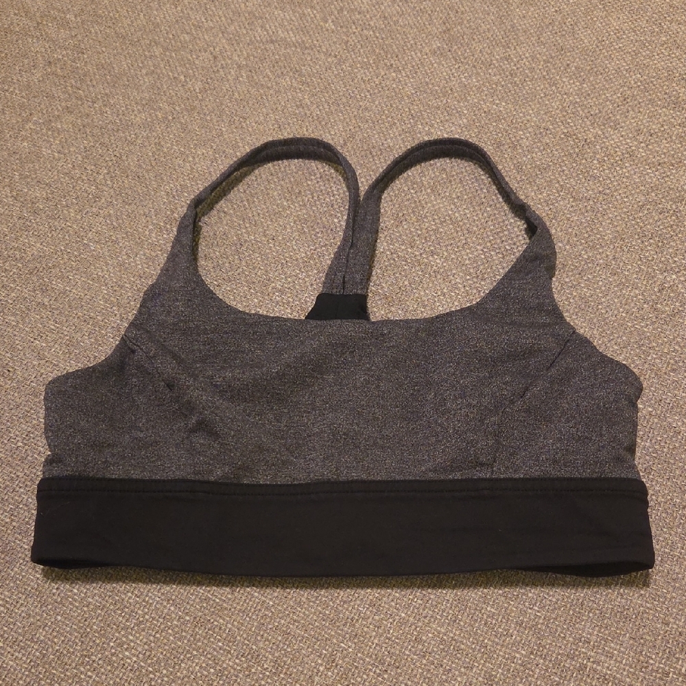 Women's Gray and Black Sports Bra